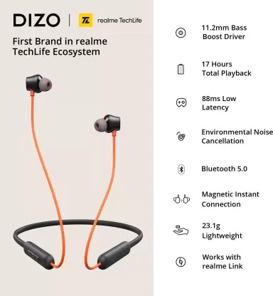 DIZO by realme TechLife (Wireless Bluetooth Headset Neckband)